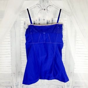 lululemon athletica Built in Bra Semi Sheer Corset Style Tank Top